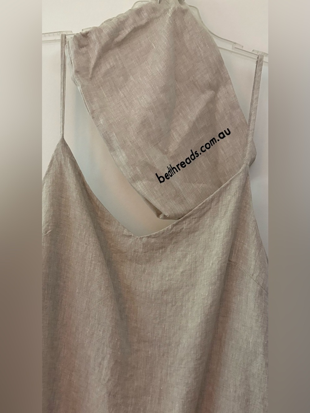 Threads by Bed Threads natural flax linen mini slip dress XL never worn